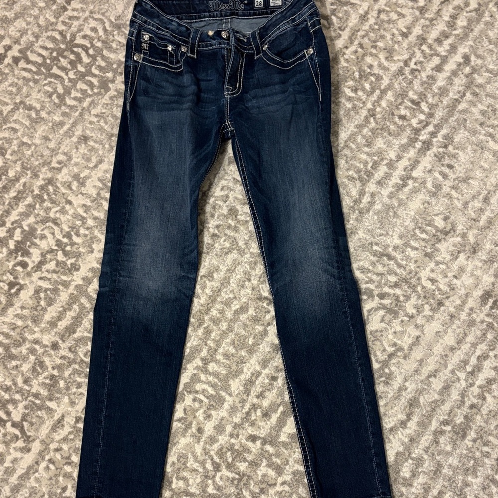 Miss Lola Dark Blue Skinny Jeans